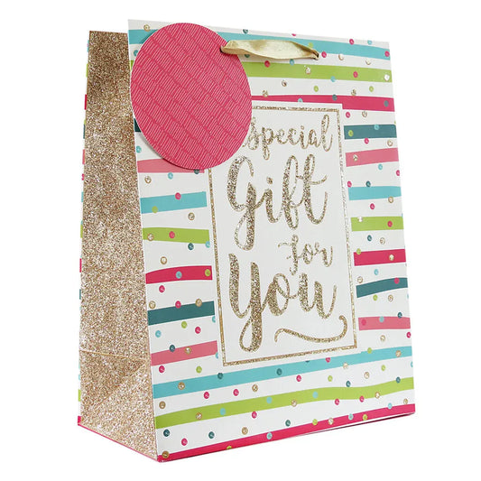 Medium Special Gift For You Multi Coloured Gift Bag With Shred My Store