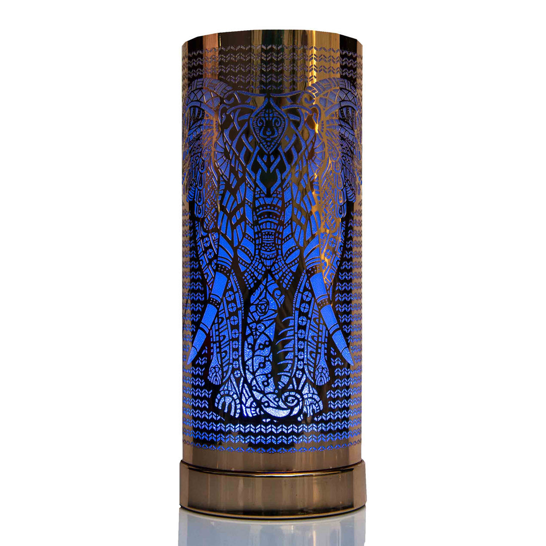 Gold tall electric wax melt burner with a elephant design.