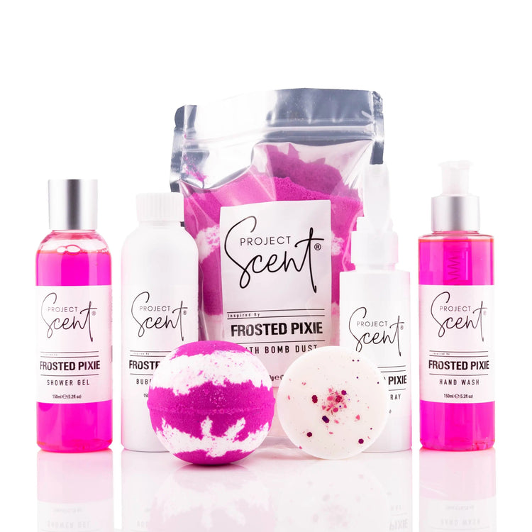 Frosted Pixie Inspired bundles with handmade bath body and home fragrance products by Project Scent