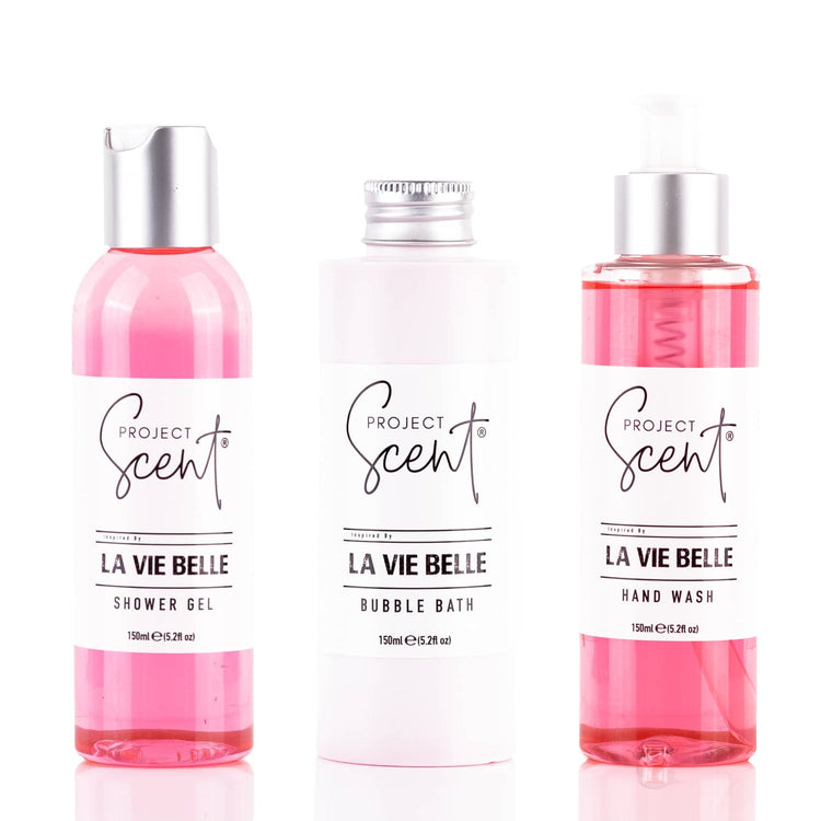 La Vie Belle Inspired bundles with handmade bath body and home fragrance products by Project Scent
