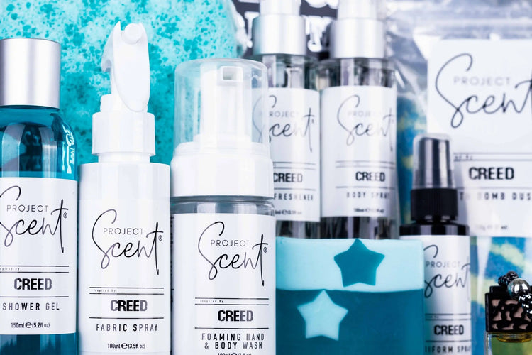 Creed Inspired bundles with handmade bath body and home fragrance products by Project Scent