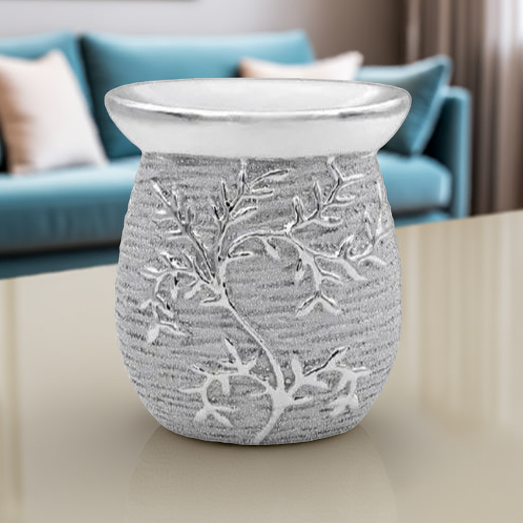Silver Tea Light Wax Warmer | Decorative Oil Burner | LP46948