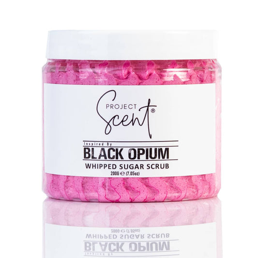 Black Opium Inspired Whipped Sugar Scrub With Vitamin E & Cocoa Butter 200g