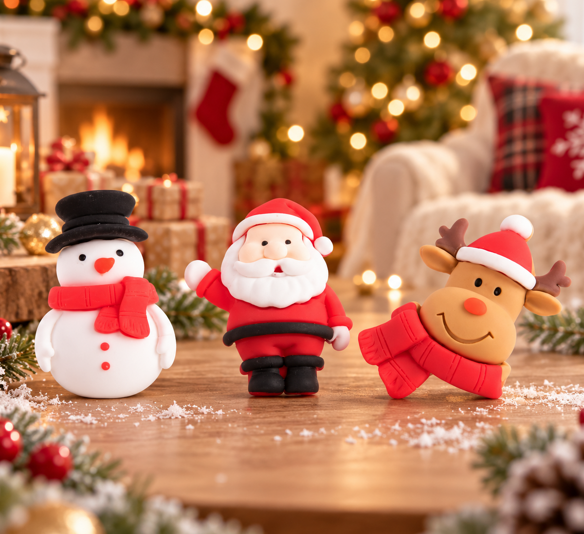 small car fresheners in a Christmas setting