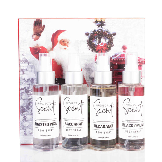 Christmas Perfume or Aftershave Inspired Body Spray Quad Gift Box