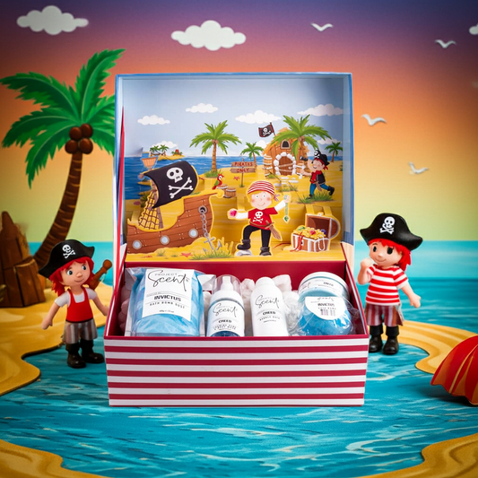 Pirate Pop-Up Gift Box – Kids Bath Set with Bubble Bath & Bath Dust