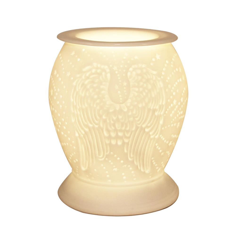 White Ceramic  Wax Melt Warmer Oil Burner Angel Wings LP46592