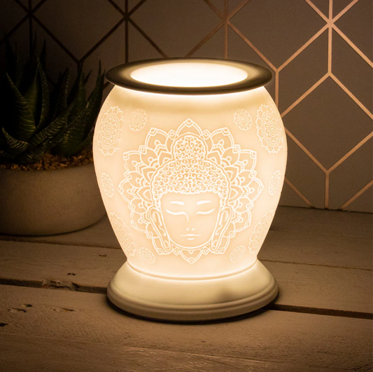 White Ceramic  Wax Melt Warmer Oil Burner Buddha LP47132