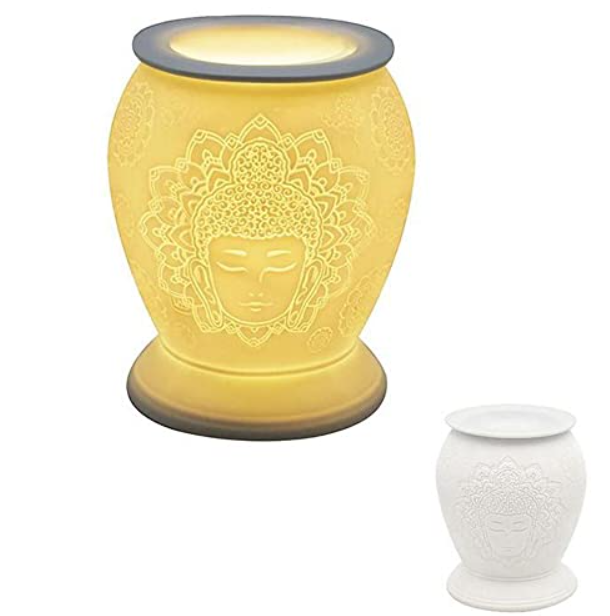 White Ceramic  Wax Melt Warmer Oil Burner Buddha LP47132