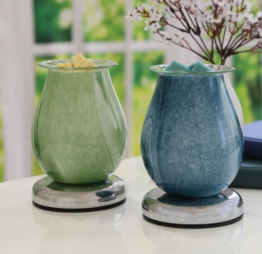 Electric Wax Melter Touch – Teal Swirl Oval | Stylish Wax Warmer AR2331