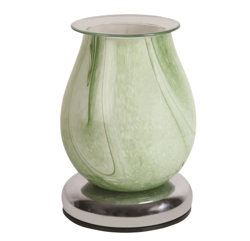 Electric Wax Melter Touch – Green Swirl Oval | Elegant Wax Warmer AR2333