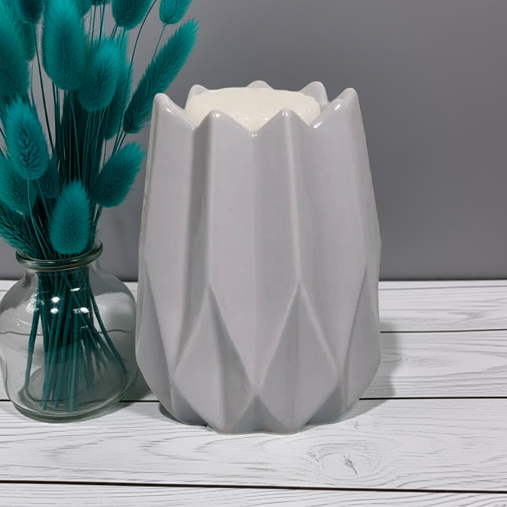 Geometric Grey Wax Melt/Oil Burner Tea Light Burner LP47875