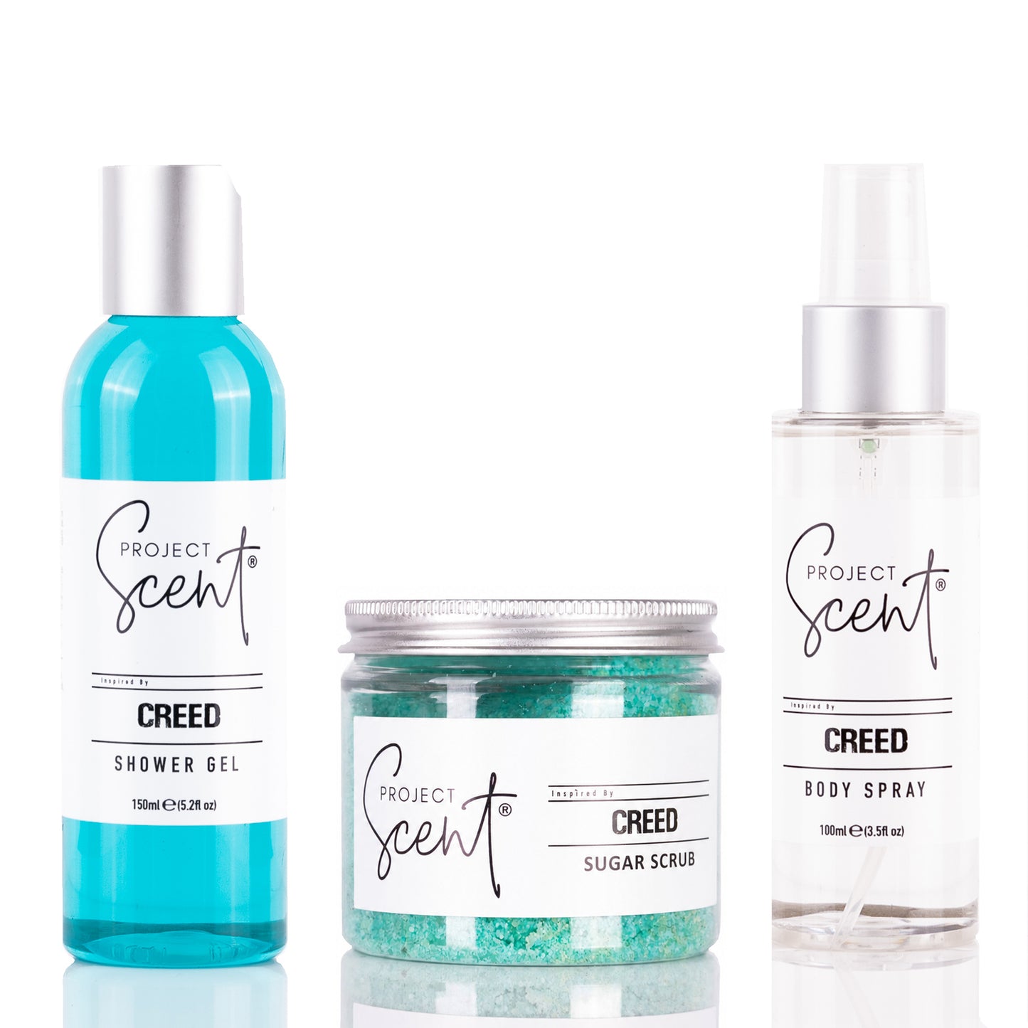Creed Inspired Bundle | Shower Gel, Sugar Scrub & Body Spray