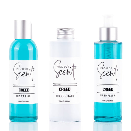 Creed Inspired Bath & Hand Bundle – Shower Gel, Bubble Bath & Hand Wash