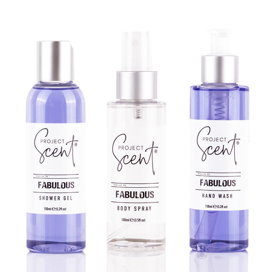 Fabulous Inspired Small Shower Bundle with shower gel, hand wash and body spray handmade in the UK