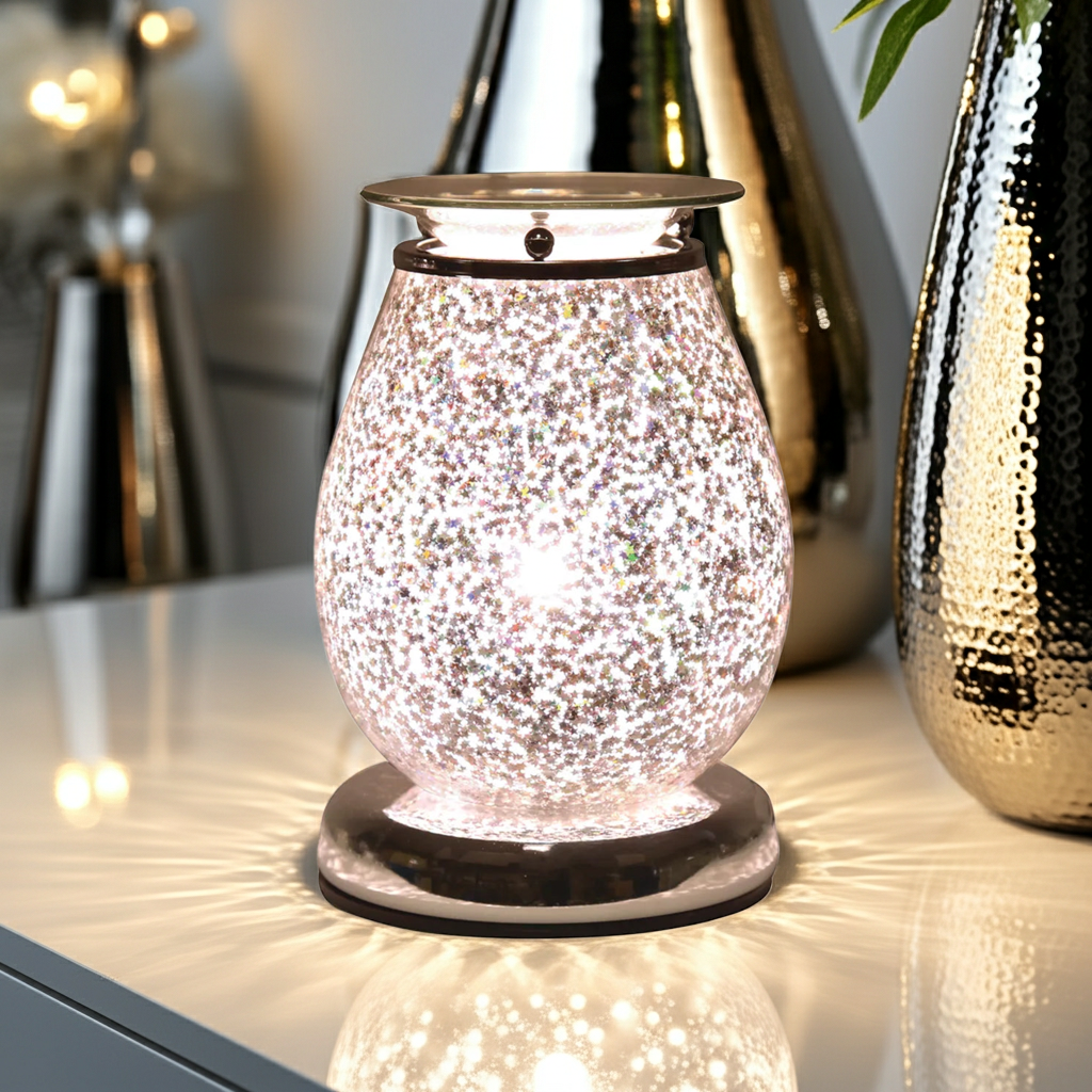 Glitter Star electric wax burner with touch control and shimmering star design