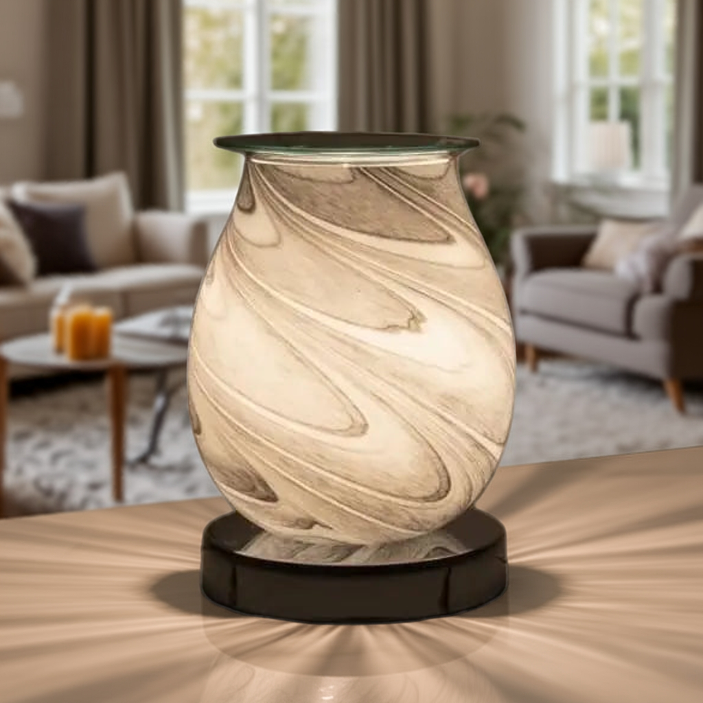 Grey Swirl wax burner for wax melts and home fragrance
