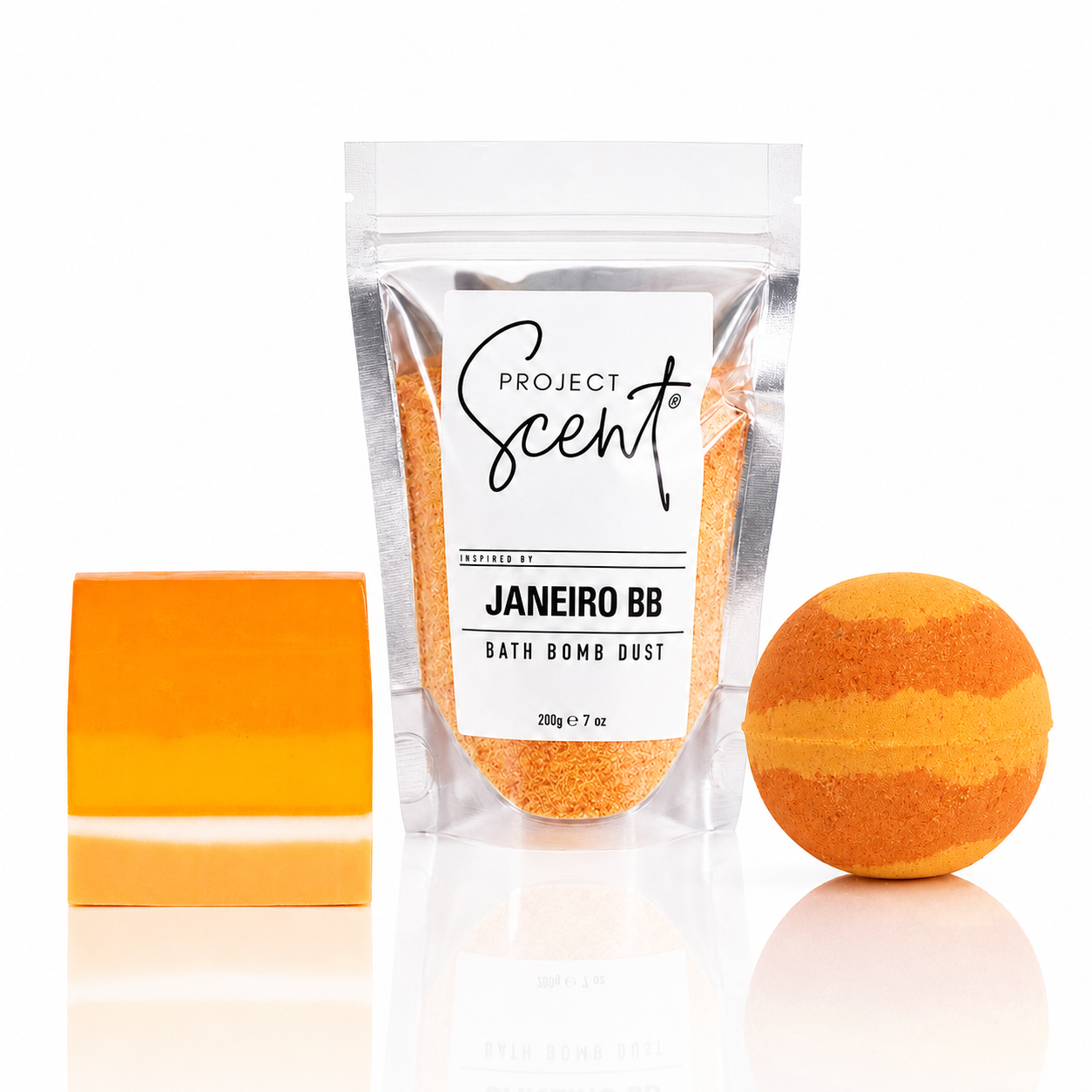 Janeiro BB inspired Soap and Soak Bundle with bath bomb bath dust and soap bar