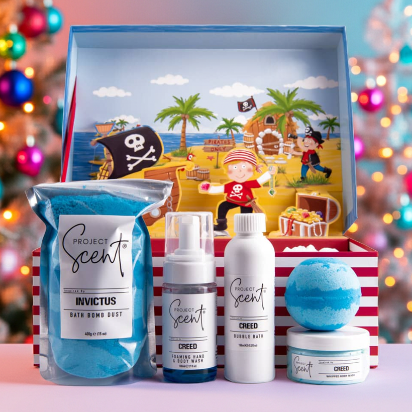 Pirate Pop-Up Gift Box – Kids Bath Set with Bubble Bath & Bath Dust