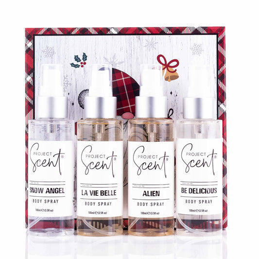 Christmas Perfume or Aftershave Inspired Body Spray Quad Gift Box