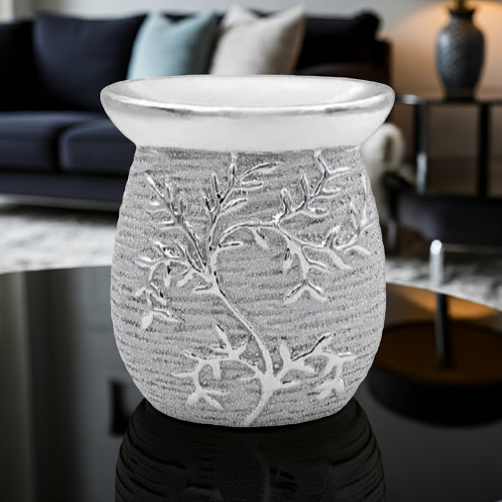 Silver Tea Light Wax Warmer | Decorative Oil Burner | LP46948