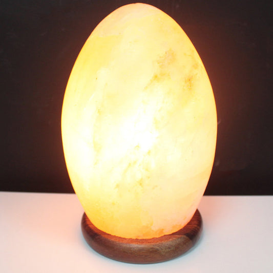 Himalayan Salt Lamp Egg - Wooden Base