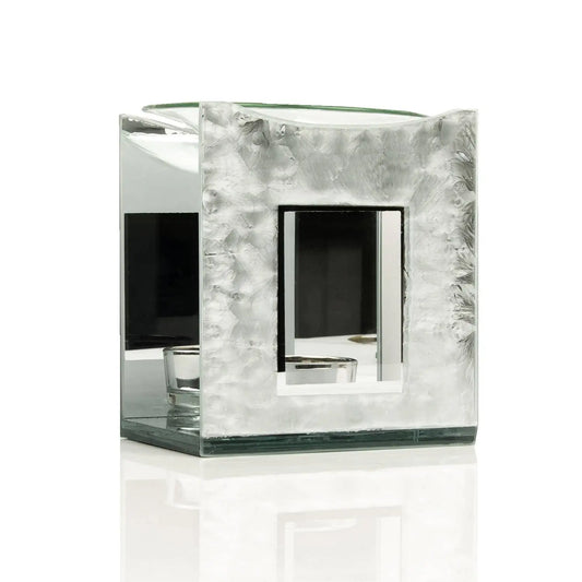Frosted Ice Glass Panel Wax Melter / Oil Burner 14cm LP51231 Desire