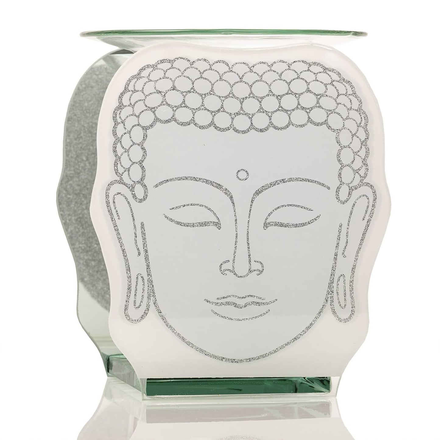 White & Silver Glass Buddha Wax or Oil Burner LP46640