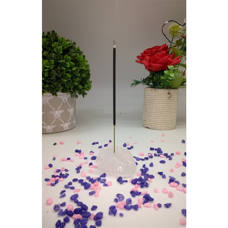 Real Crystal Incense Stick Holder - Clear Quartz
