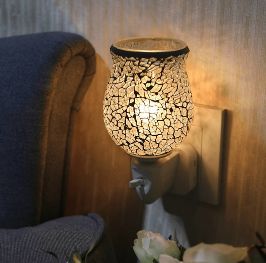 Opaque Crackle Tulip Mosaic Wax Warmer L-7117