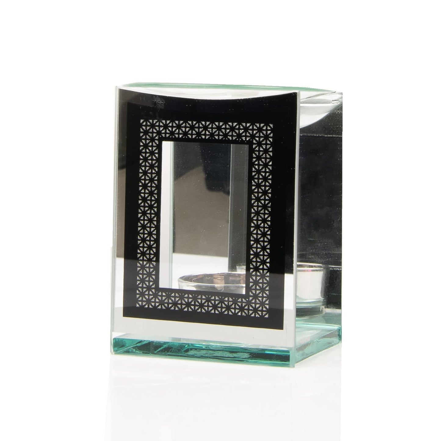 Hestia Black Glass and Mirror Wax / Oil Burner HE1211 OD