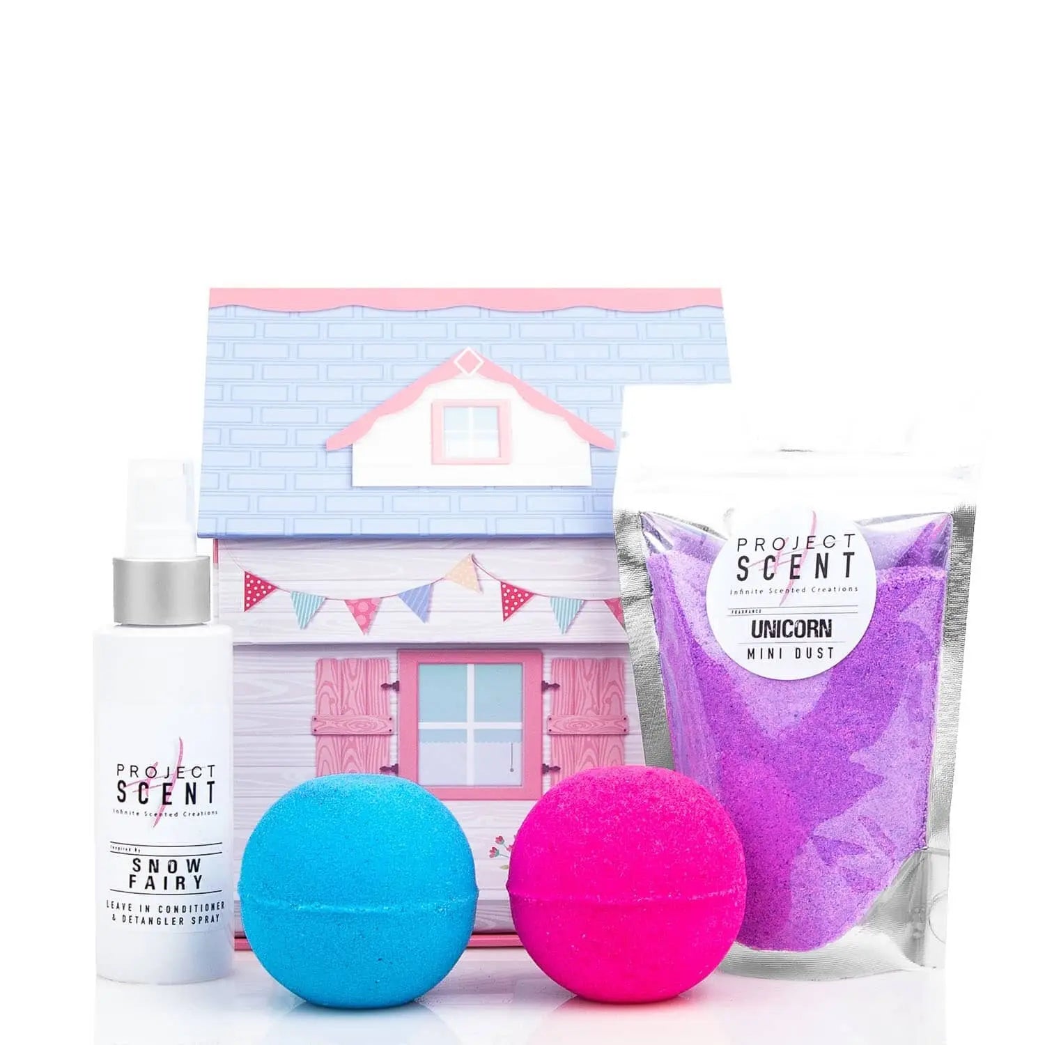 Medium Doll Bath Dust, Bath Bombs & Detangler Gift Set Project Scent