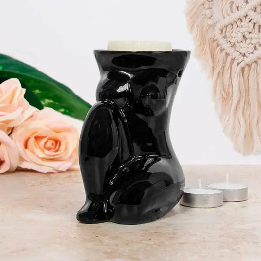 Black Ceramic Kneeling Wax Melt Burner LP48648 Desire