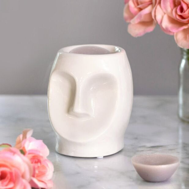 Ceramic White Face Wax Melt Tea Light  burner LP48042