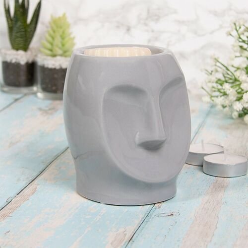 Ceramic Grey Face Wax Melt Tea Light  burner LP48043