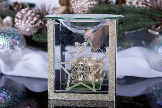 Tis The Season Christmas Glitter Glass Wax / Oil Burner