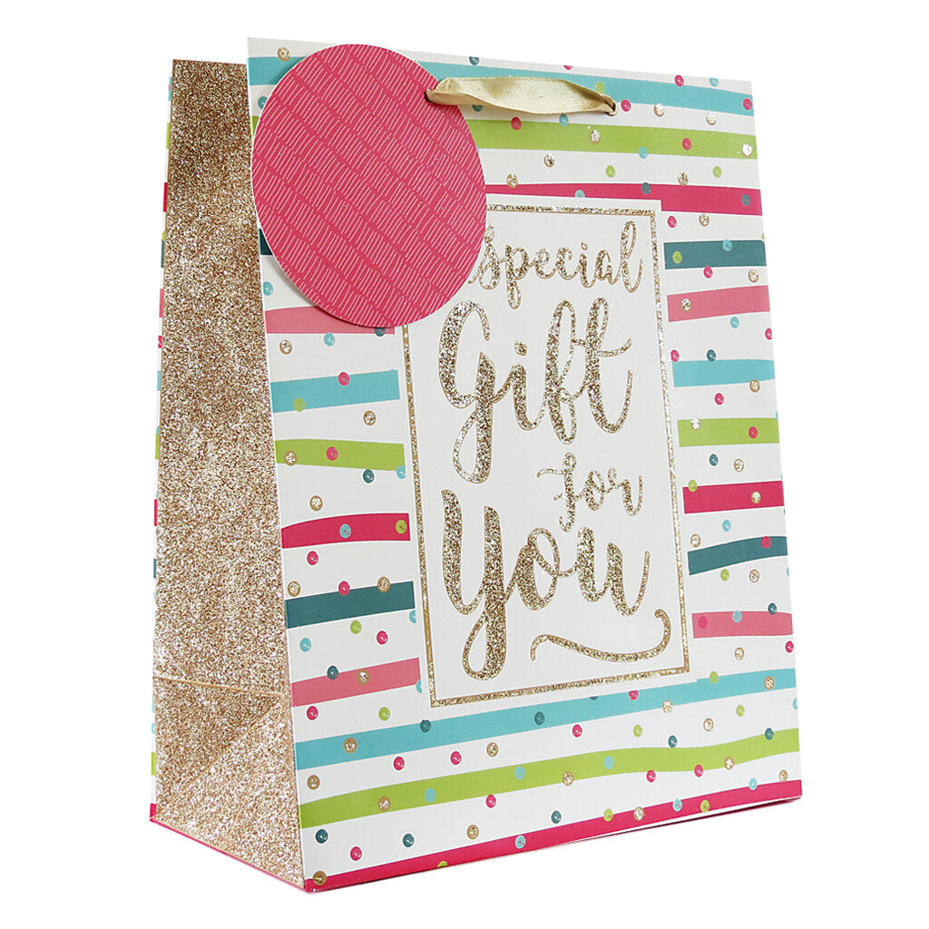 Medium Special Gift For You Multi Coloured Gift Bag With Shred